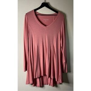 Soft Surroundings Pink A-line Swing Tunic Top Size M